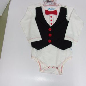 Suit and Bow Tie Bodysuit 6/12 Months